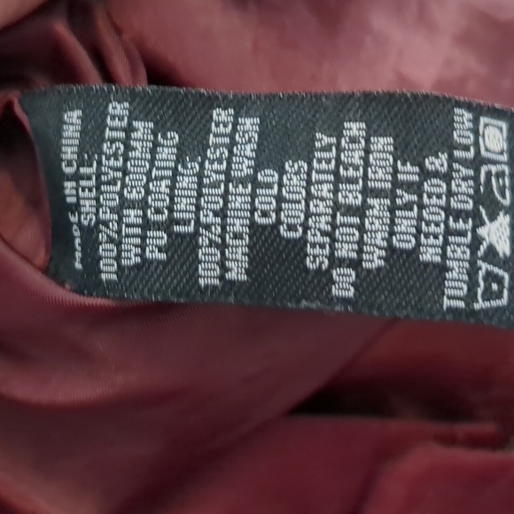 Miss London Burgundy Utility Jacket Womens Medium Hooded Weather-Resistant - Picture 6 of 9